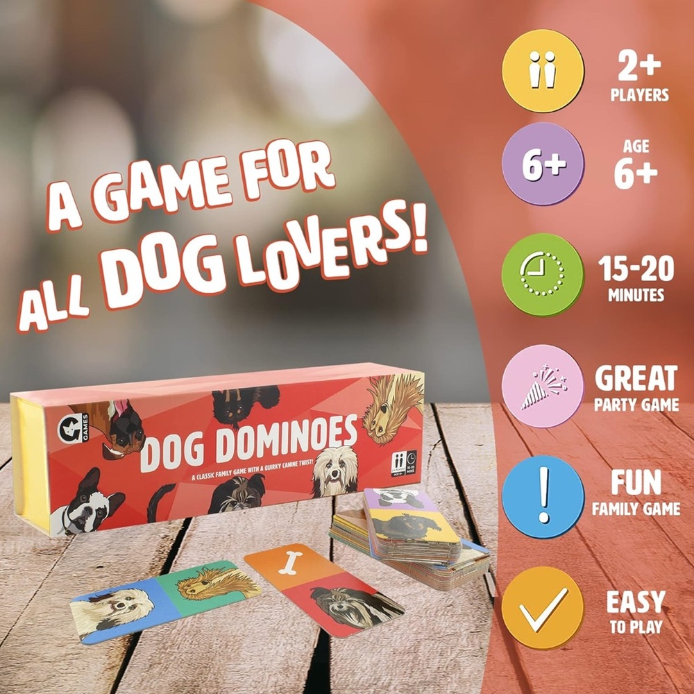 NWT DOG DOMINOES Picture Canine Breed Puppy Woof Ginger Fox Pet Match Game